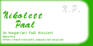 nikolett paal business card