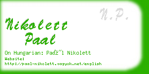 nikolett paal business card